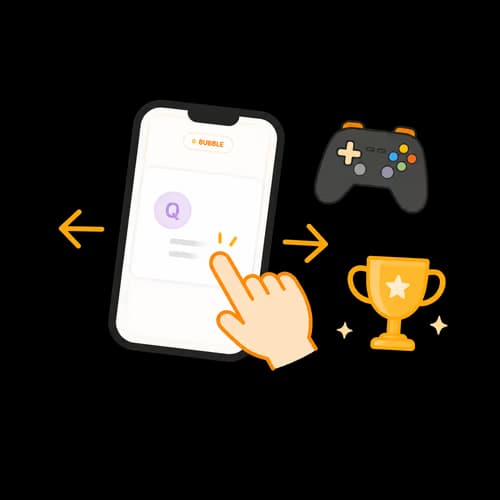 スマホで復習するイラスト